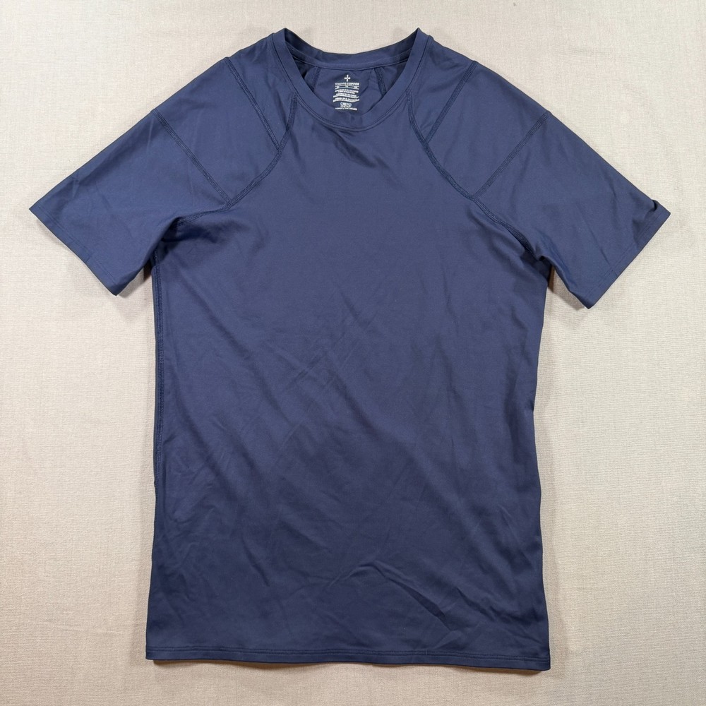 Tommie Copper Shoulder Support Compression Shirt Mens XL Navy Blue Short Sleeve