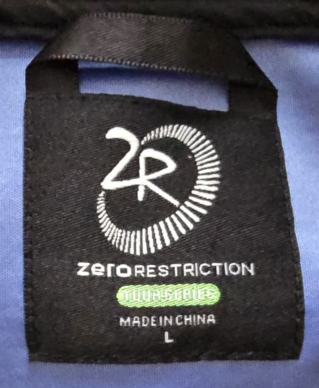 Zero Restriction Tour Series 1/4 Zip Golf Performance Jacket Mens Large Blue EUC gallery