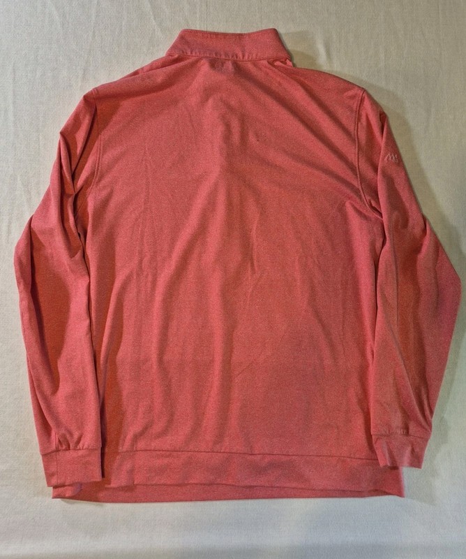 Matte Grey Golf Pullover 1/2 Zip Mens Size Large Long Sleeve Heather Red gallery