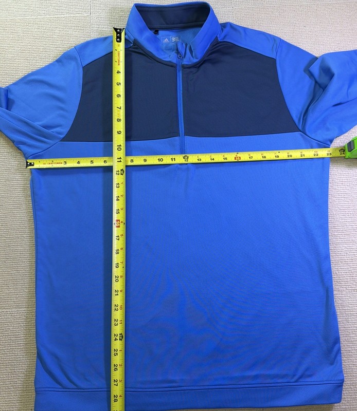 Adidas Mens 1/4 Zip Pullover Large Blue Climawarm Long Sleeve Athletic Golf Top gallery