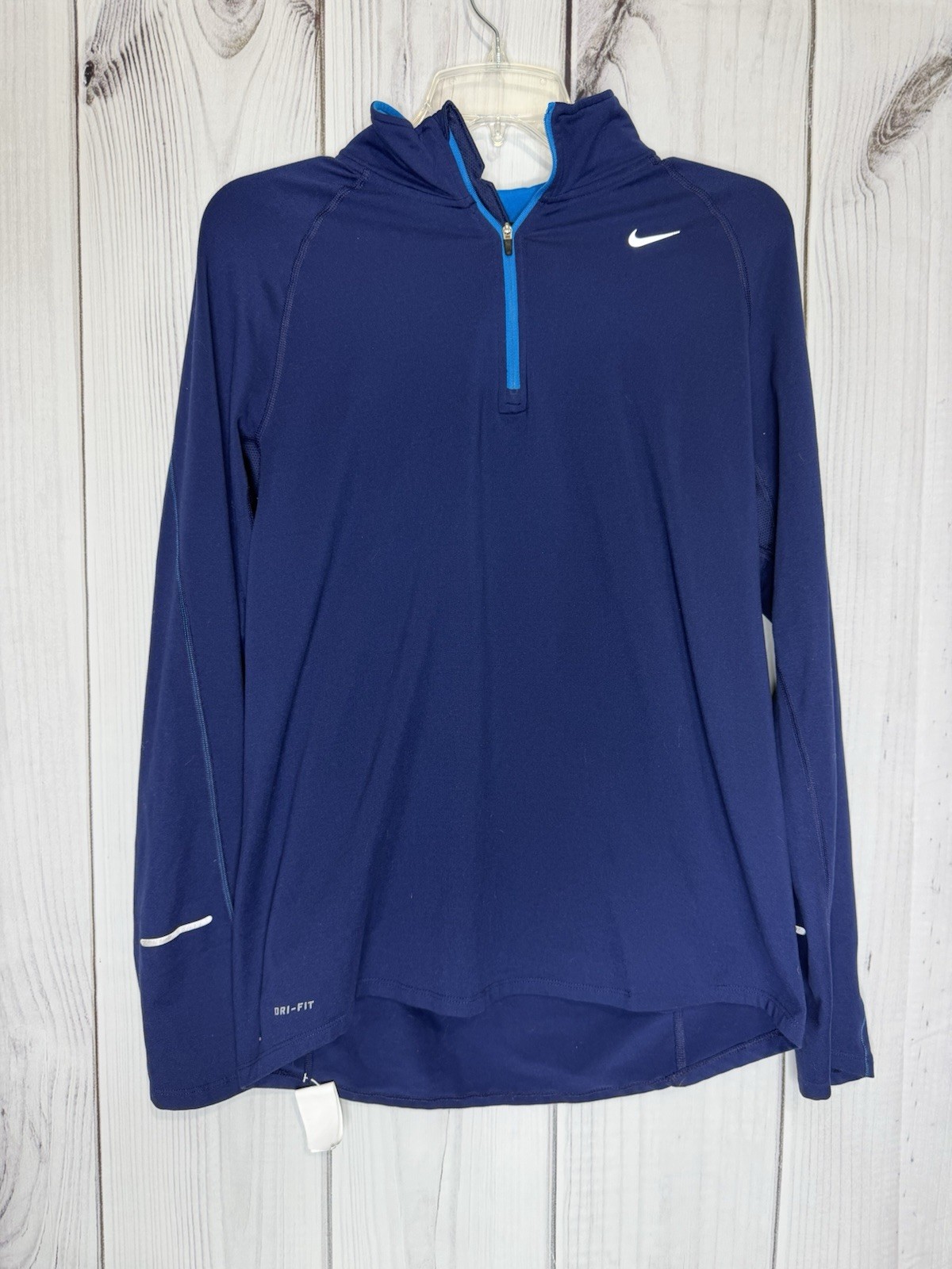 Nike Element Running 1/4 Zip Dri-Fit Navy Blue Long Sleeve Top Base Layer Sz M gallery