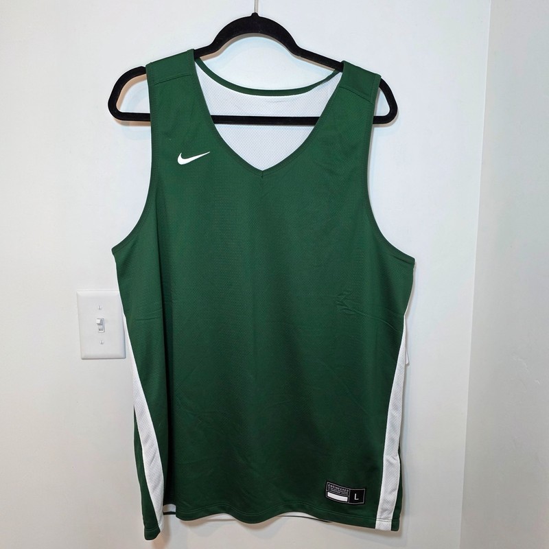 Nike Green White Black Lot Of Two Basketball Jersey Men's Size L NWT gallery