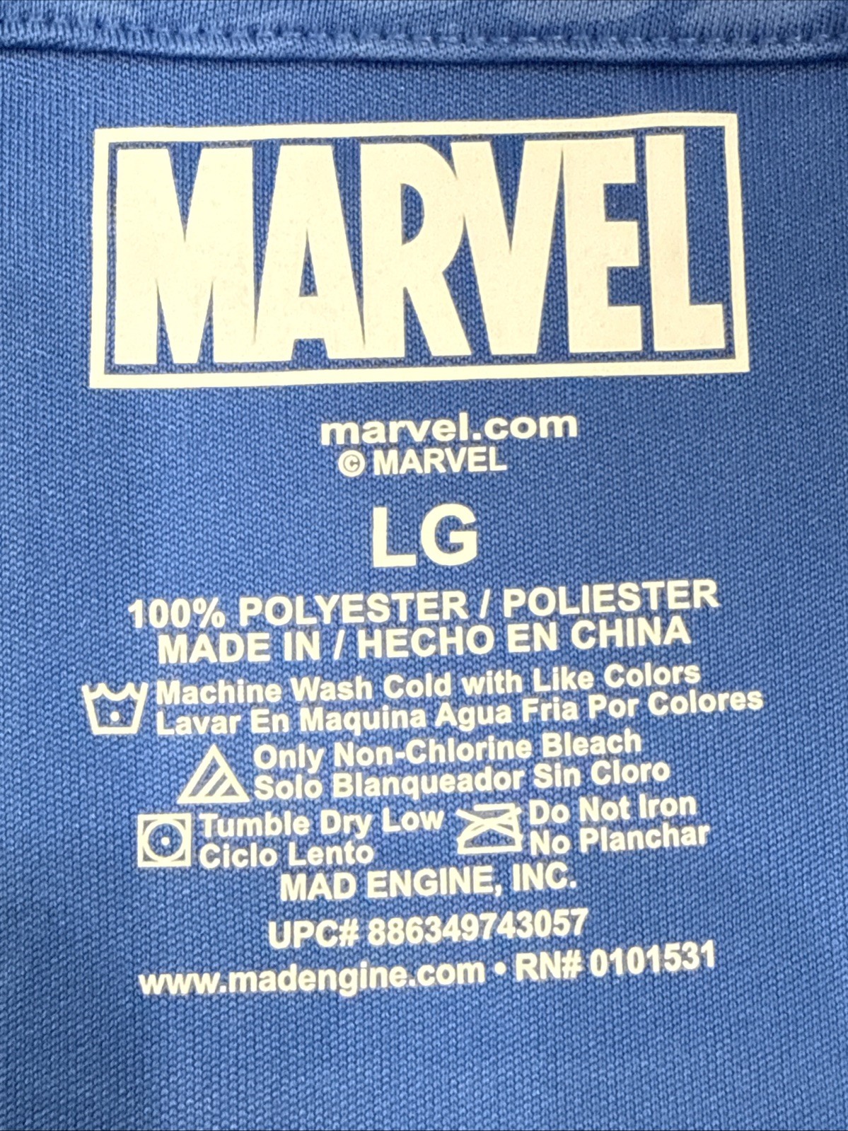 2016 Captain America Legendary Licensed Marvel Performance T-Shirt Size Large gallery