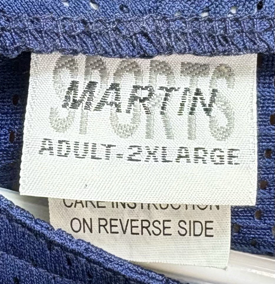 VTG 90s Martin Blank Baseball Jersey Blue Mesh Button Front Adult 2XL USA Style gallery