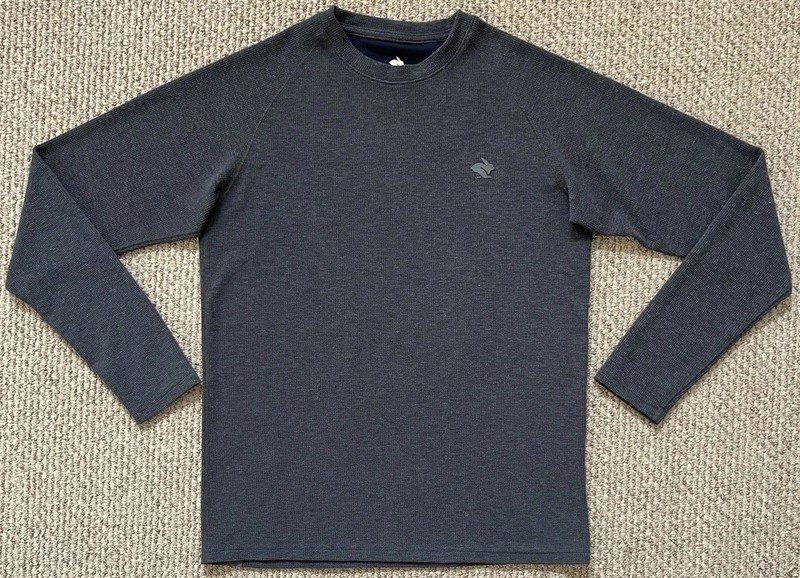 Rabbit Running EZ Pullover Crewneck Men’s S Lightweight Logo Gray Waffle Thermal gallery