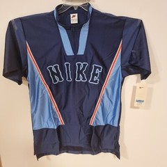 Vintage Nike Jersey 1/4 Zipper T-shirt – Style Code 135186 – Blue#410