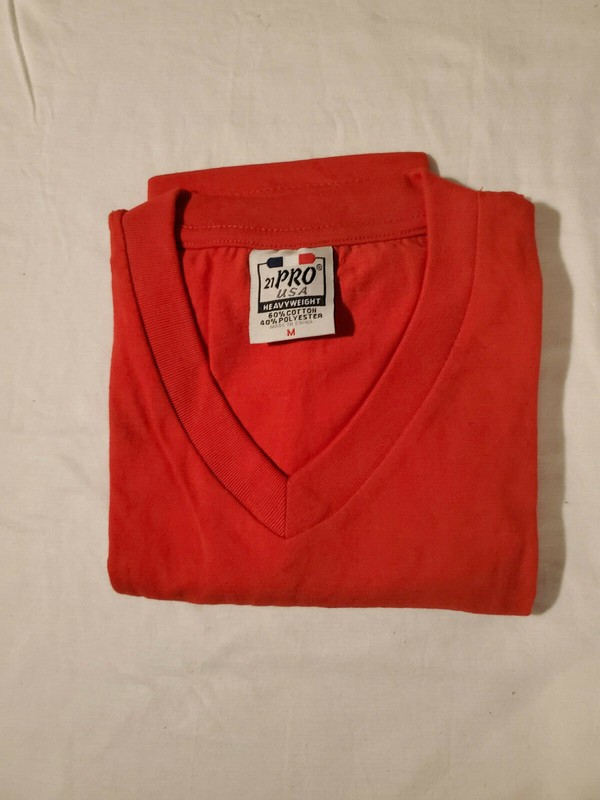 Men's HEAVY WEIGHT V-Neck T-Shirt Plain Solid Tee Shirt gallery