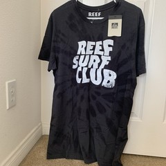 MEN’S REEF TIE DYE SHIRT Grey/White LARGE REEF Surf Club logo NWT