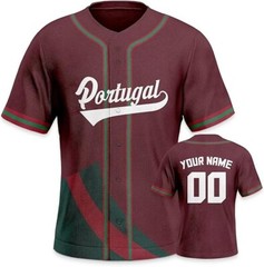 Custom Men/Women Portugal Baseball Jersey Hip Hop Party Birthday Wedding Cosplay