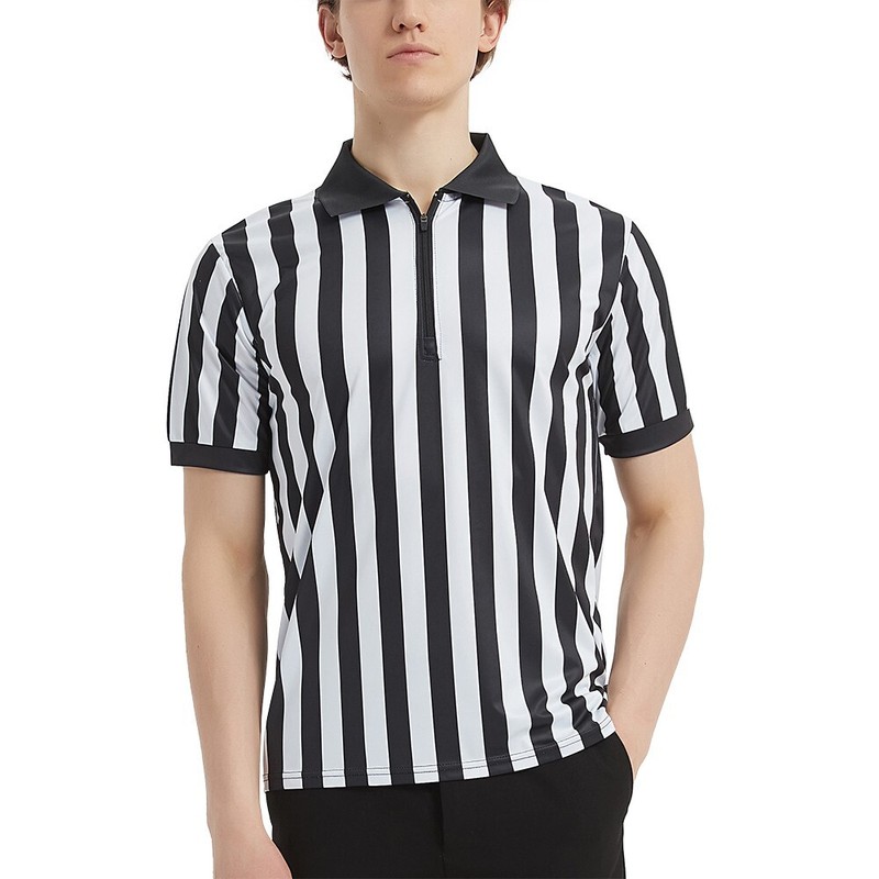 Custom Referee Shirt Personalized PRINTED Mens Pro-Style Zipper Referee Shirt gallery