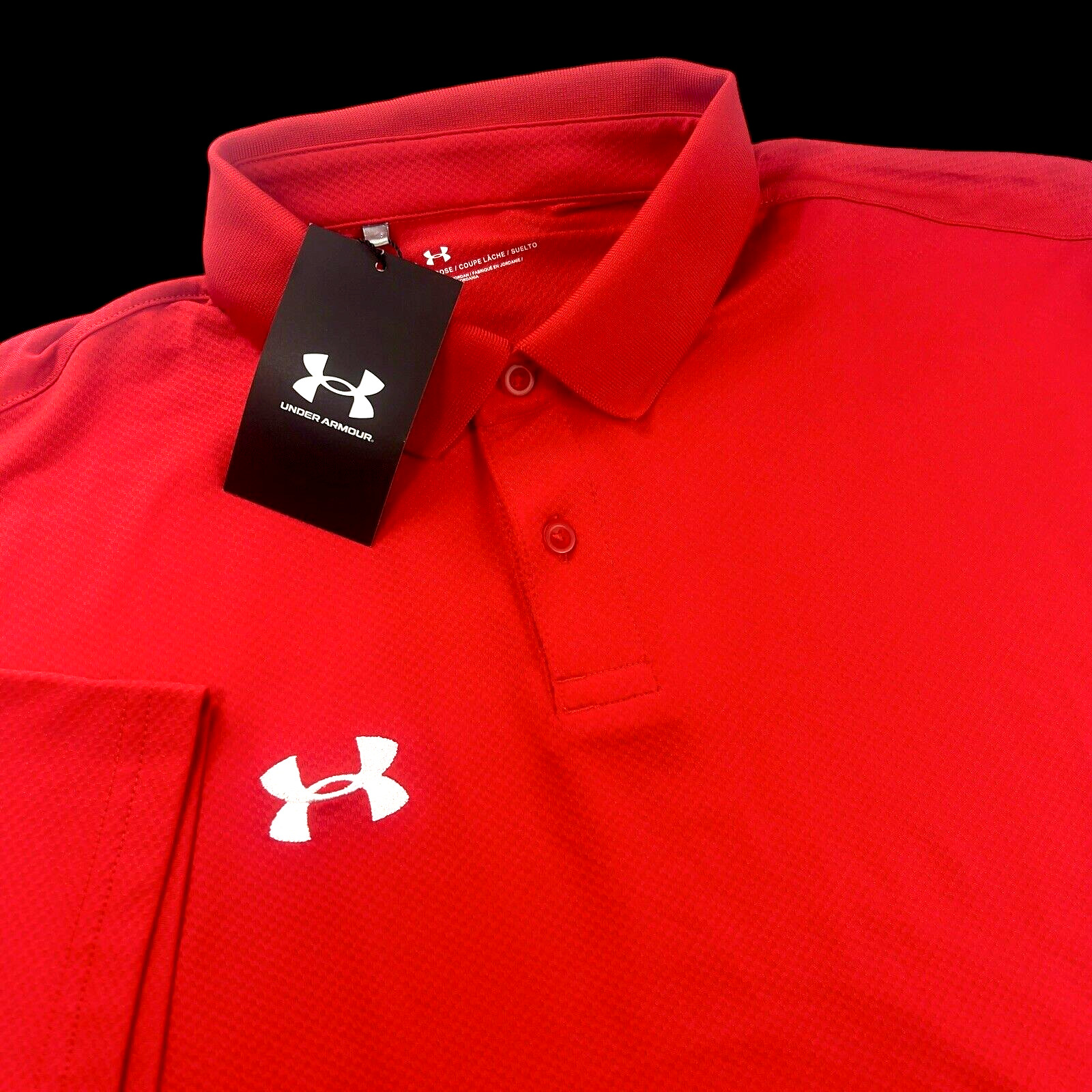 Under Armour Large Performance Golf Polo Shirt Heat Gear Stretch Short Sleeve gallery
