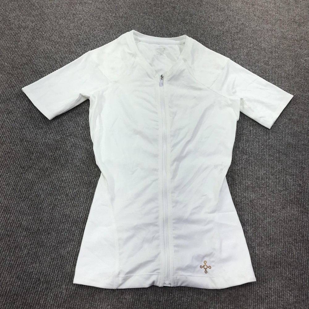 Tommie Copper Shirt Mens Small White Compression Zip Lower Back Support Znergy