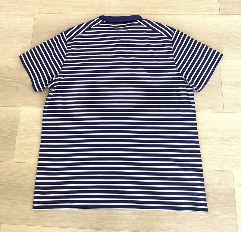 Nike Court Dri-FIT Victory Golf Purple Striped Polo Athletic Shirt Mens 2XL New gallery