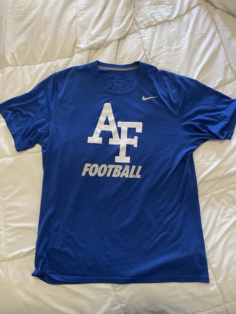 Men’s Air Force Football Nike Dri Fit Shirt L Blue Athletic Performance Large