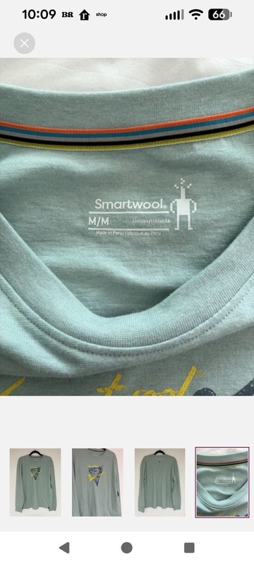 Smartwool Unisex Green Merino Wool Blend Long Sleeve Graphic Crew T-Shirt M gallery