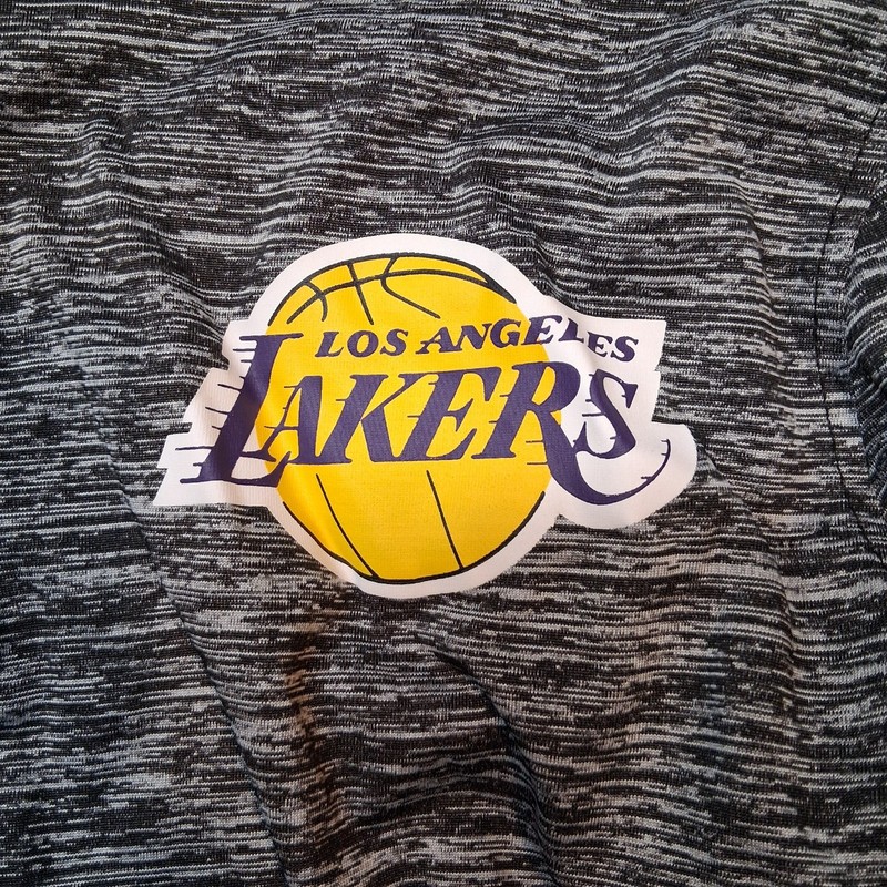 Los angeles lakers quarter zip pullover mens medium sleeve logo gray gallery