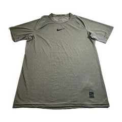 Nike Pro Dri-FIT Shirt Men Large Gray Short Sleeve Running Training Active Adult