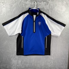 Footjoy Shirt men’s Large 1/2 Zip Golf Windbreaker Short Sleeve Pockets Stretchy