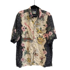 VTG 70s Reyn Spooner Hawaiian L Button Up Shirt Hawaii Map Island Aloha