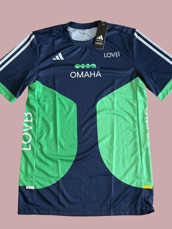 Adidas LOVB Omaha Navy Away Replica Jersey Volleyball Men Women Sz M New $80 gallery