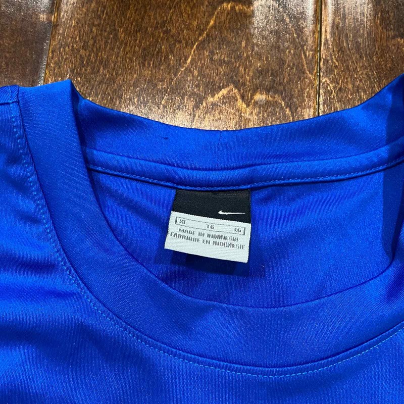 Nike Mini Swoosh Y2K Polyester Royal Blue Soccer T-Shirt Men's Size XL gallery
