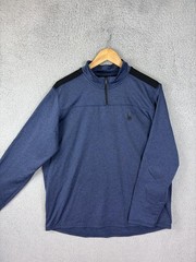 Spyder Active Pullover Mens Medium Blue 1/4 Zip Long Sleeve Stretch Athletic Top