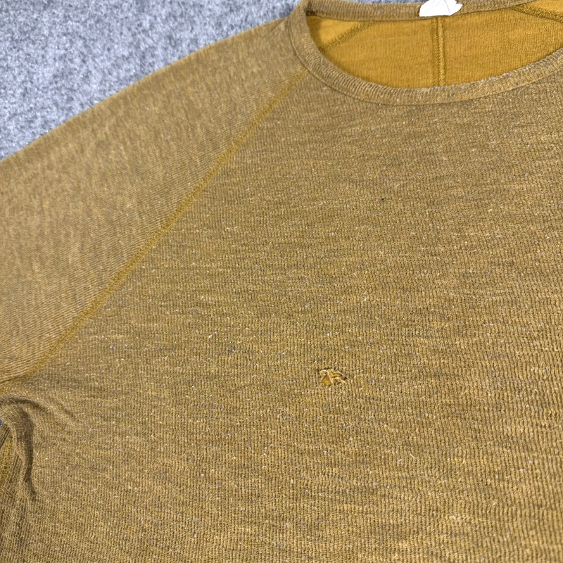 Billy Reid Pullover Mens L Brown Waffle Thermal Crew Neck Cotton Blend Casual gallery