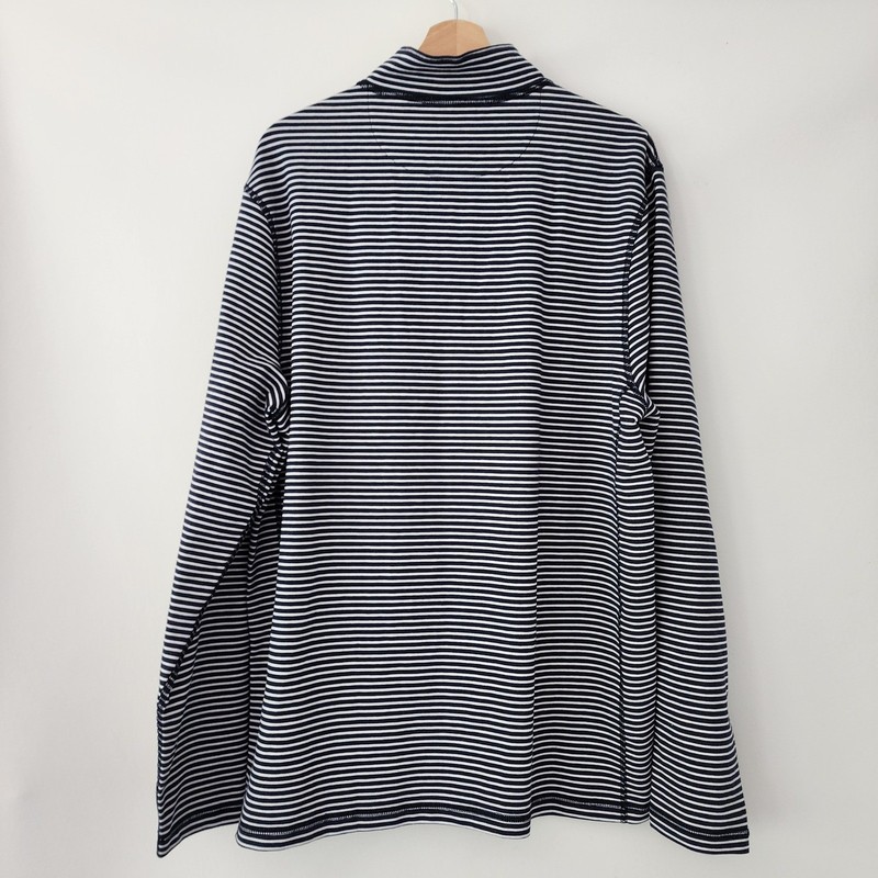 J. Crew Performance blue white stripe 1/2 zip pullover shirt mens size XL gallery