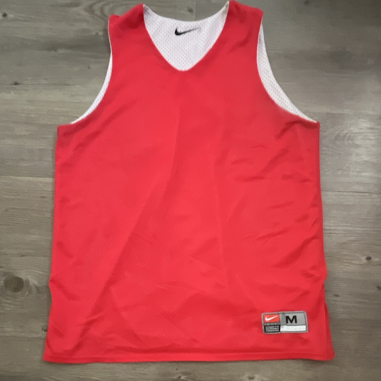 Nike Team Reversible Mesh Basketball Jersey Tank V-Neck Red/White Men's M gallery