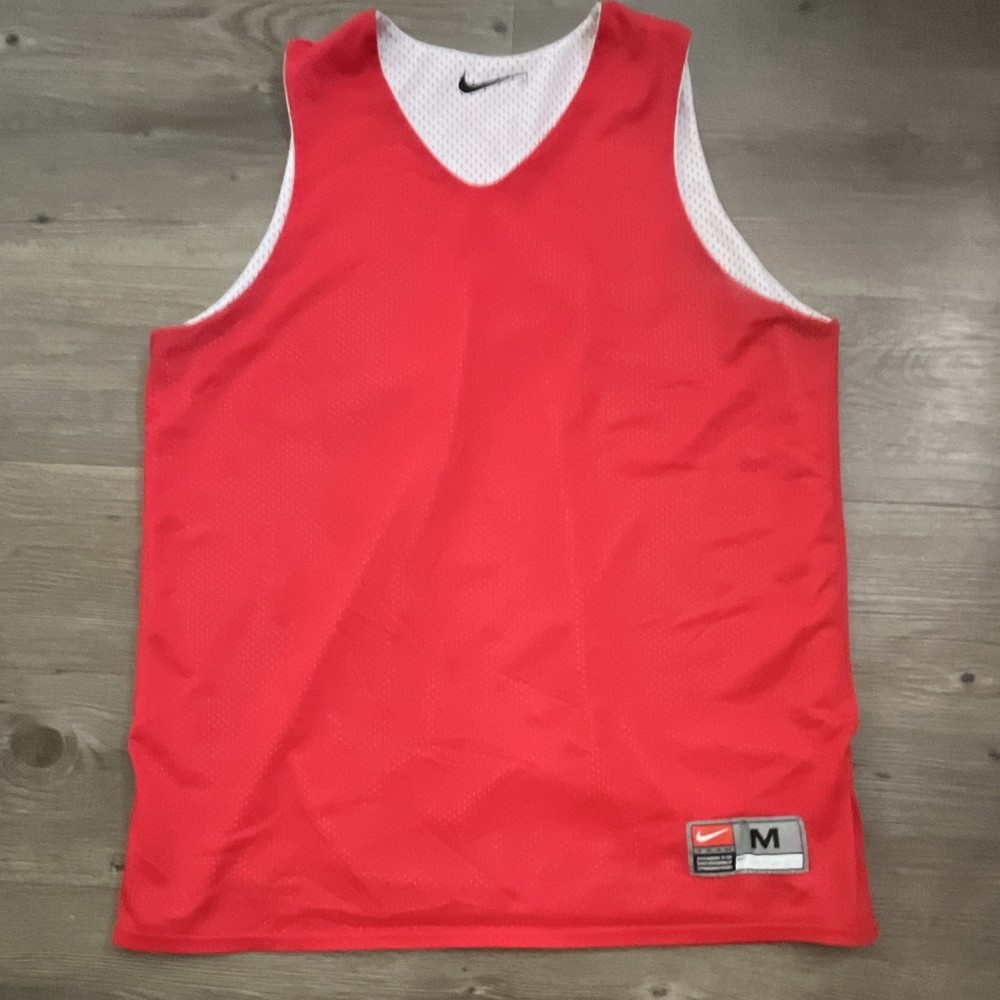 Nike Team Reversible Mesh Basketball Jersey Tank V-Neck Red/White Men's M