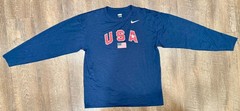 Nike Fit Dry Pro Elite Team USA USATF Running XC Navy Men’s M Medium LS T-Shirt