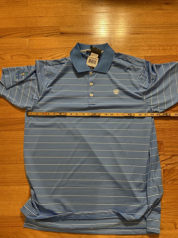 Adidas Climalite Large Golf Polo Meadow Brook Hunt Club Oasis/White NWT $55 gallery