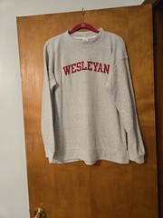 Wesleyan University Original League Light Gray Pullover Sweatshirt Size M
