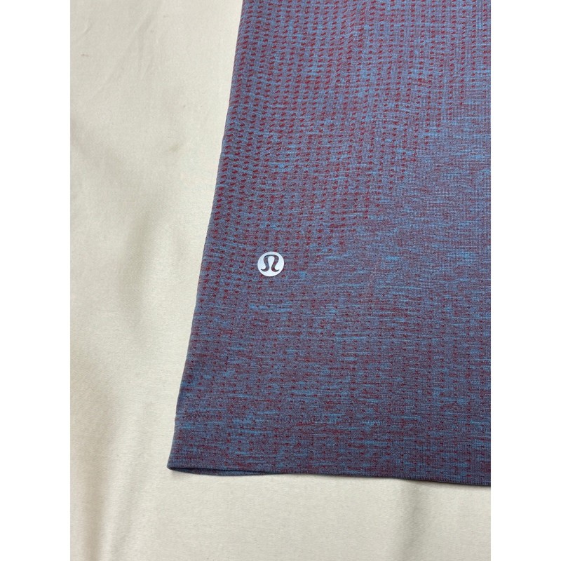Lululemon Metal Vent Tech Short Sleeve Shirt Mens Medium Red Blue Heathered gallery