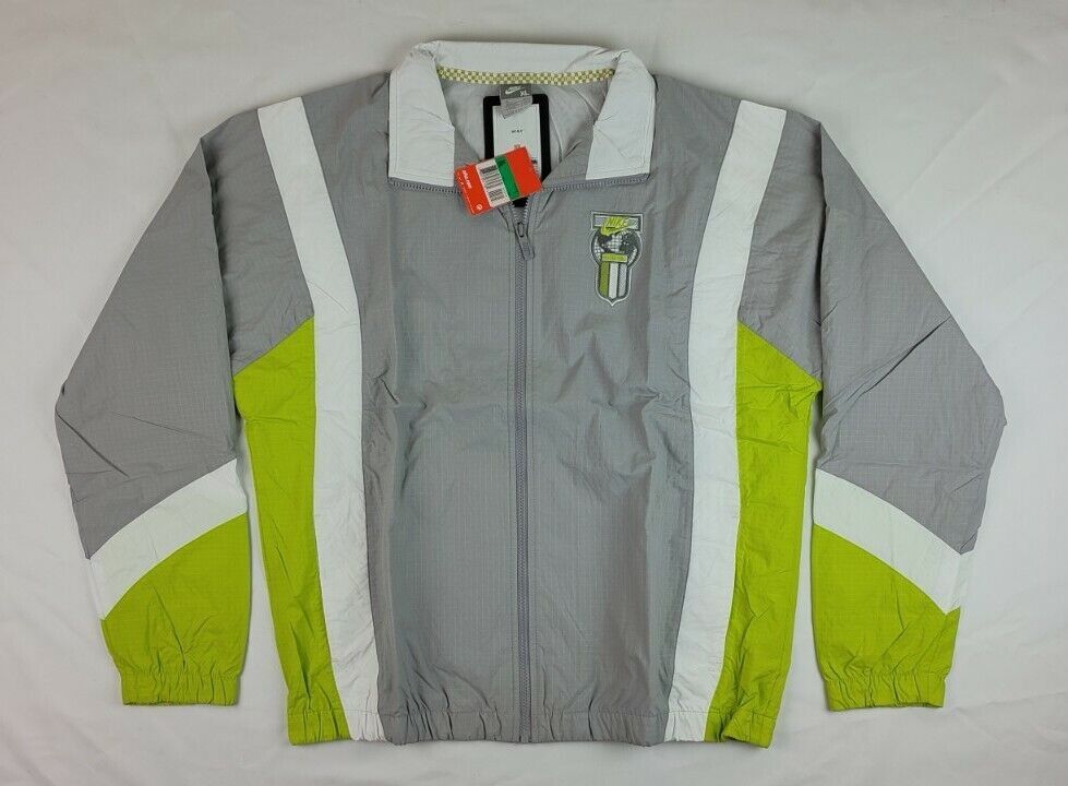 OG NIKE RE-ISSUE JUST DO IT SHELL JACKET WOLF GREY VOLT LIME WINDBREAKER SIZE XL