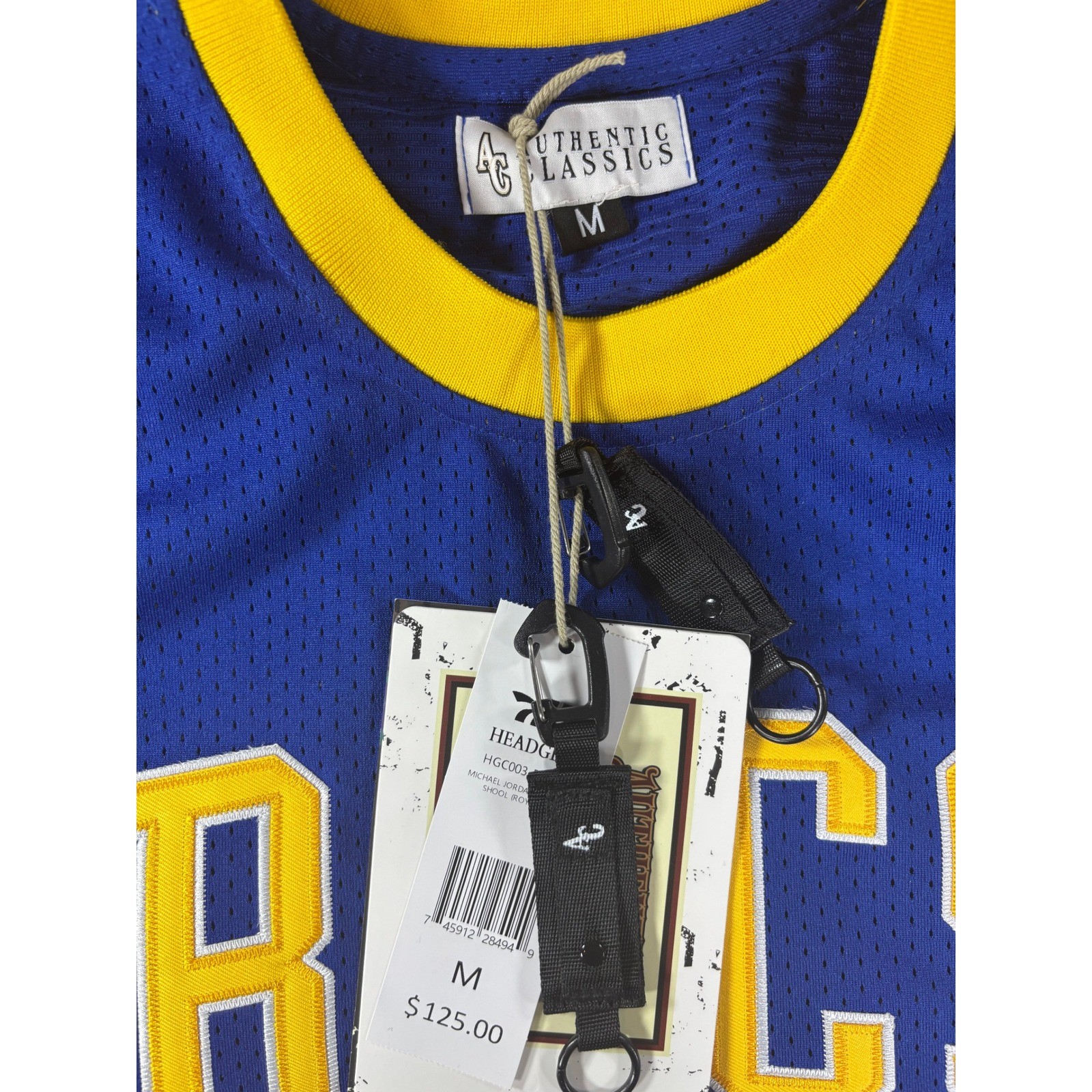 Authentic Classics Michael Jordan Laney High School Bucs Jersey Blue Yellow MED gallery