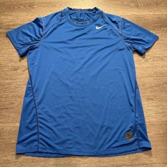 Nike Pro Shirt Mens L Blue Dri-FIT Performance Training Gym Athletic Tee 703104