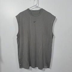 Nike Fit Dry Sleeveless Tank Top Shirt Mens M Gray Center Swoosh y2k Muscle Tee