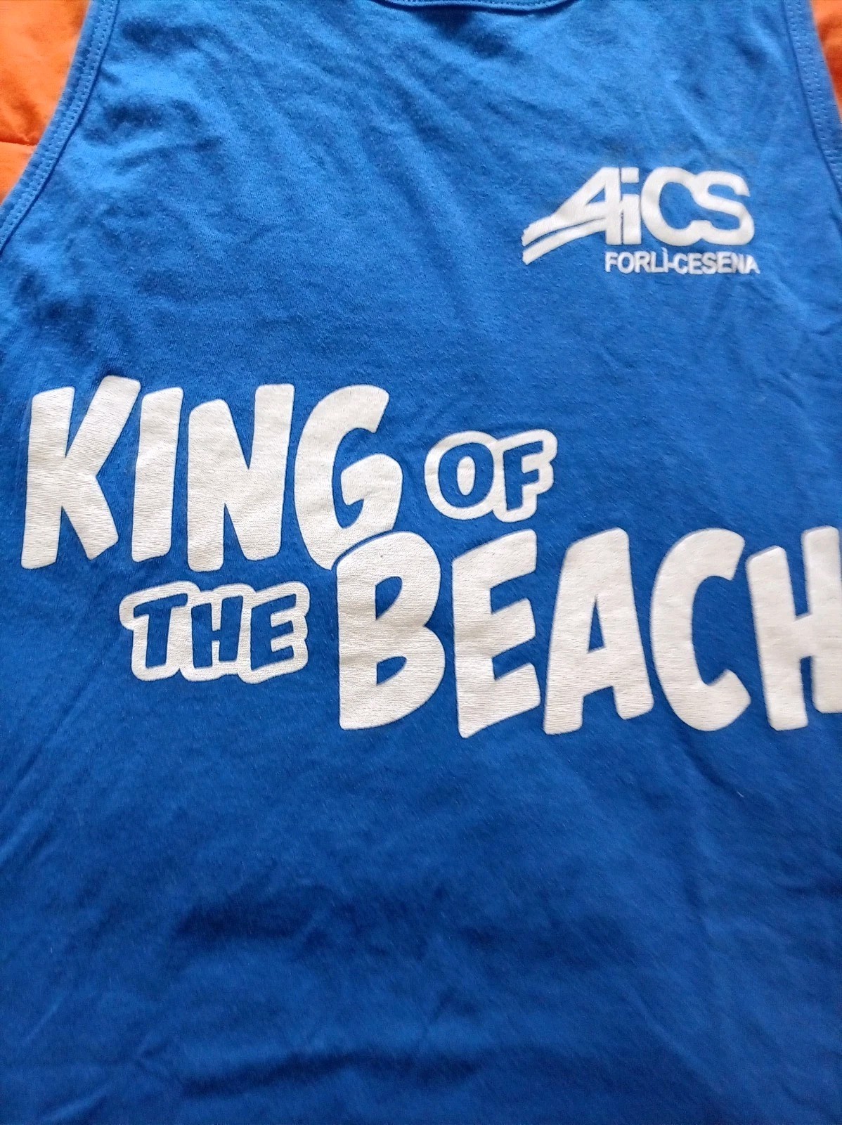 Men's Beach Volleyball Tank Top M Blue Sport Gym Sea King of the Beach gallery