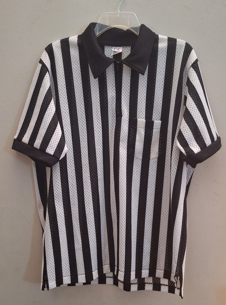 Cliff Keen Mens Referee Athletic Shirt Stripe Quarter Zip Shirt XL