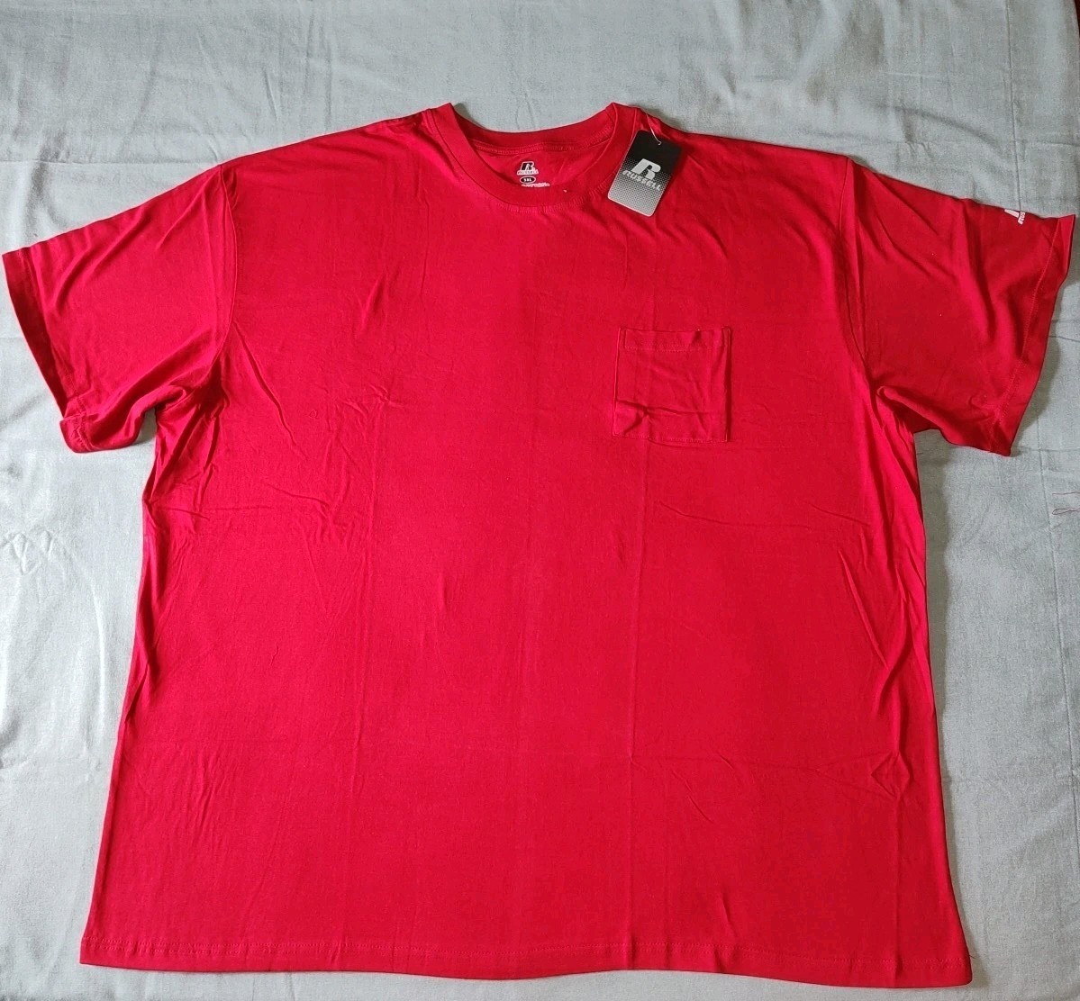 RUSSELL Pro Cotton Short Sleeve Crew Neck T-Shirt RT605PCKG 5XL Red NEW gallery