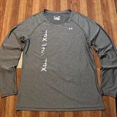 Under Armour GreyRetro TRX Sportswear Fitted Compression Long Sleeve Shirt Large