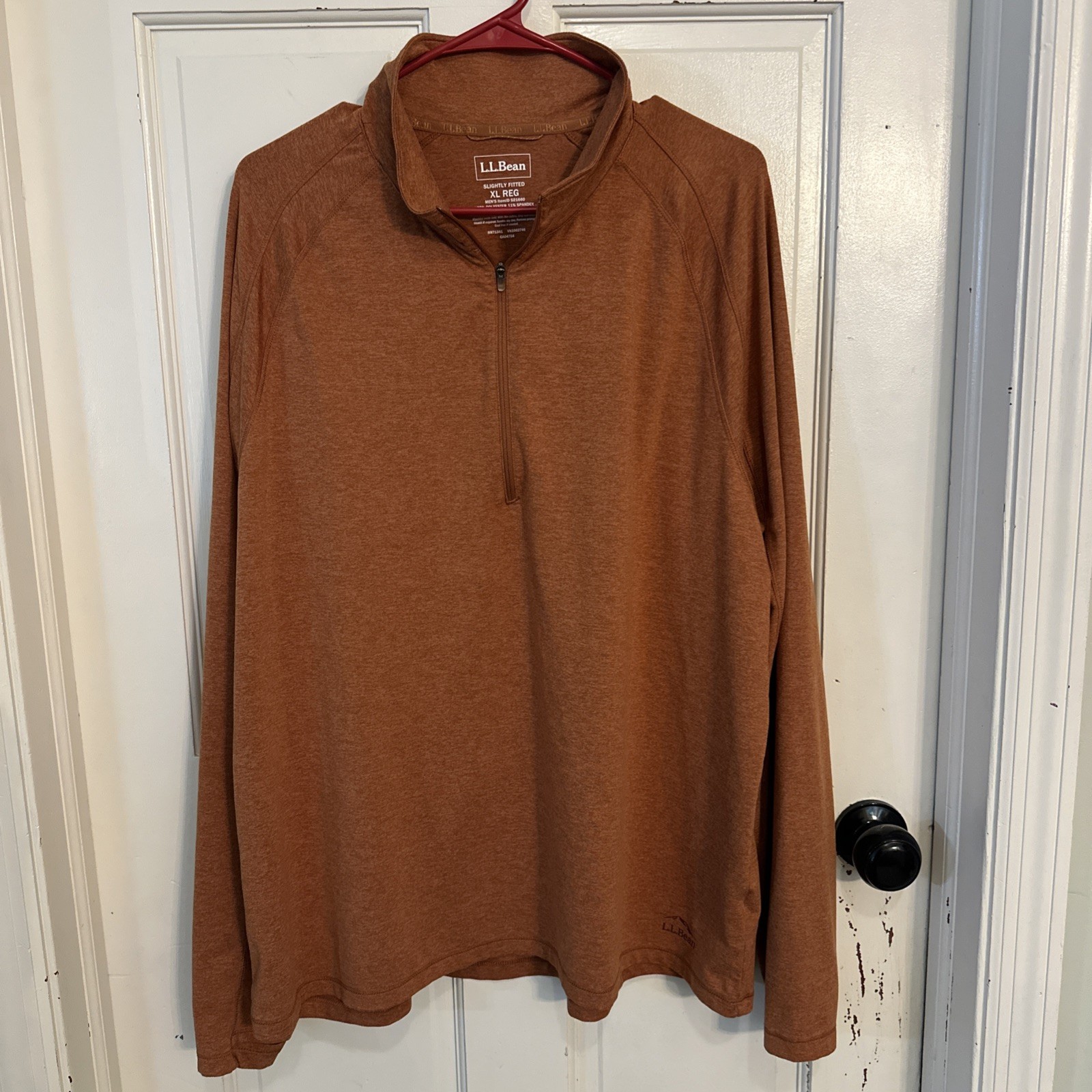 L.L. Bean Comfort Pullover Mens Rust Lightweight 1/4 Zip Performance Shirt Sz XL gallery