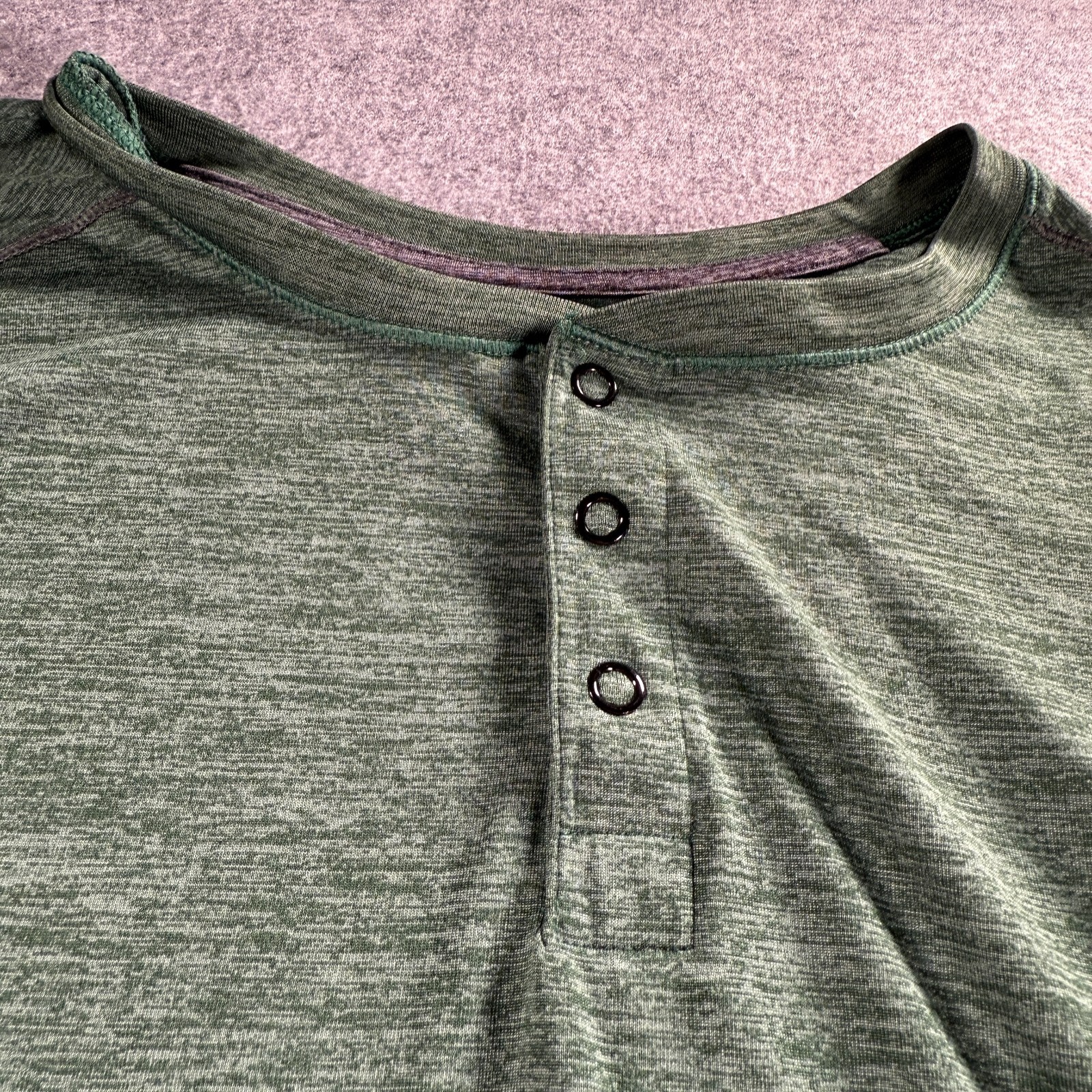 Roundtree & Yorke Performance Shirts Men 3XLT Heather Green Athletic Henley Neck gallery