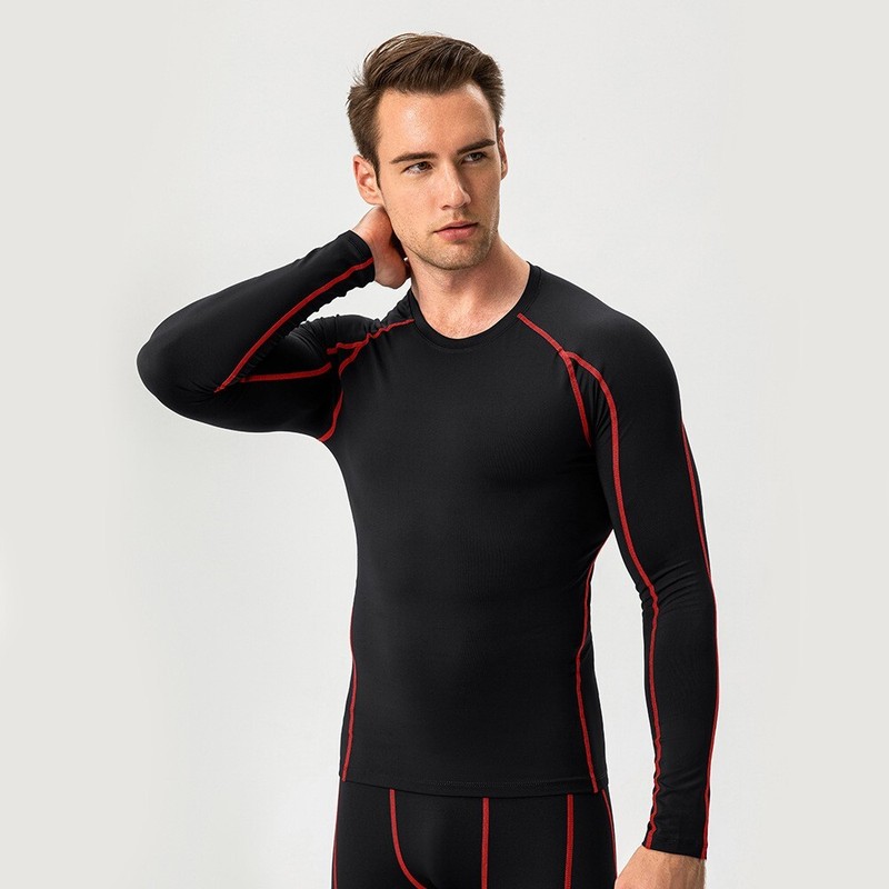 Mens Long Sleeve High Elastic Quick Dry Sport Shirts Pro Compression Top T-Shirt gallery