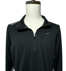 Nike 1/4 Zip Pullover Mens Large Black Gray Sphere Dry Performance Golf Shirt