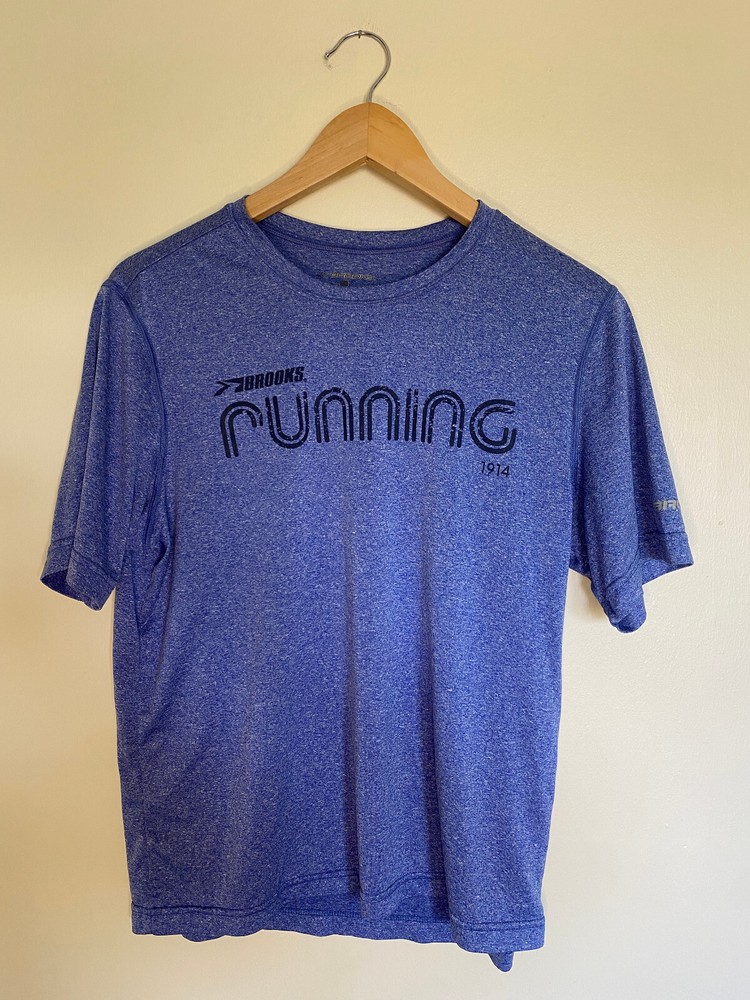 Men's BROOKS Performance Running Logo 1914 Blue Shirt - Size Small (S)