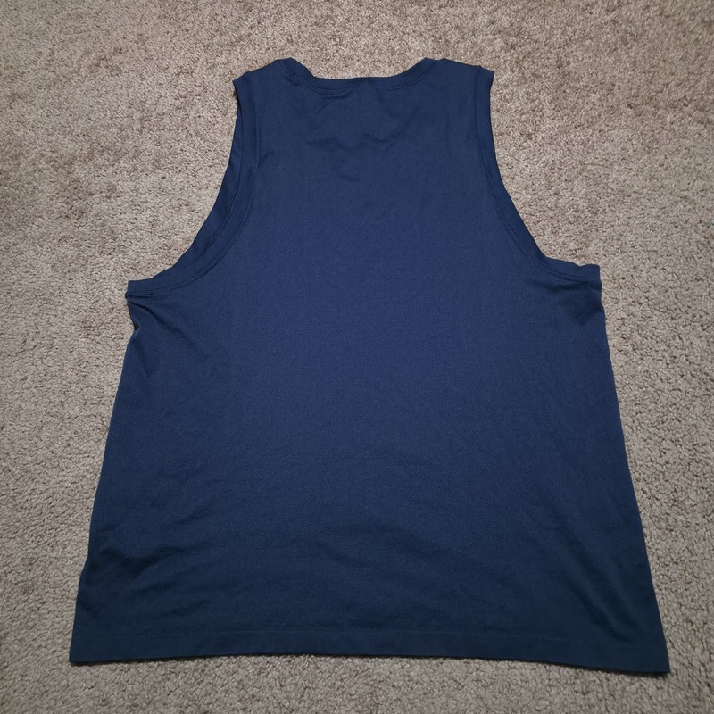 Men's XL Fabletics Navy Blue Nylon Blend Sports Athletic Tank Top gallery