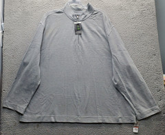 Van Heusen 1/4 Zip Pullover Mens 3XL Gray Ottoman Ribbed Long Sleeve Mock Neck