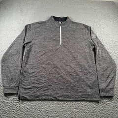 FootJoy Quarter Zip Pullover Mens L Heather Gray Golf Long Sleeve Top Stretch